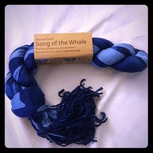 Blue "Song of the Whales" native design scarf